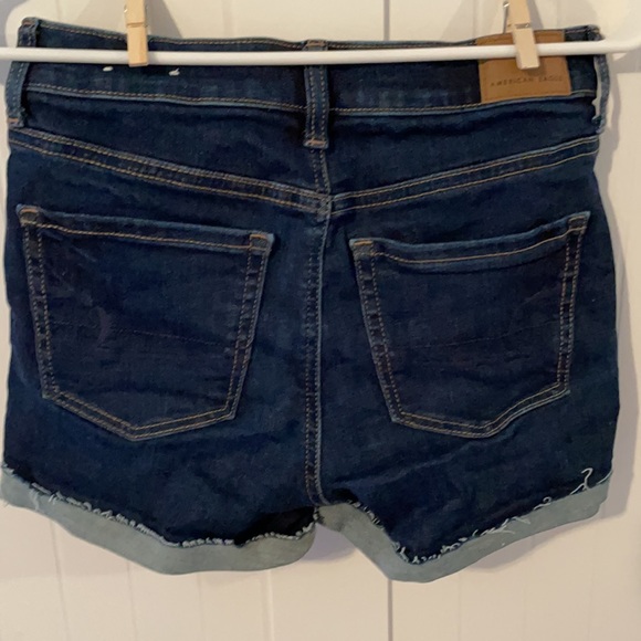 AE 🦅 2 Hi Rise Shortie Jean Shorts American Eagle - Picture 2 of 8